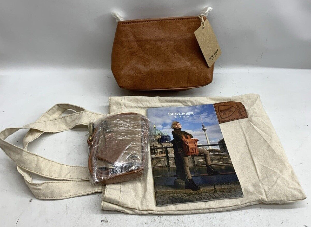 Vintage Leather Shoulder Bag Marbella Crossbody Handbag for Women - Brown Xs