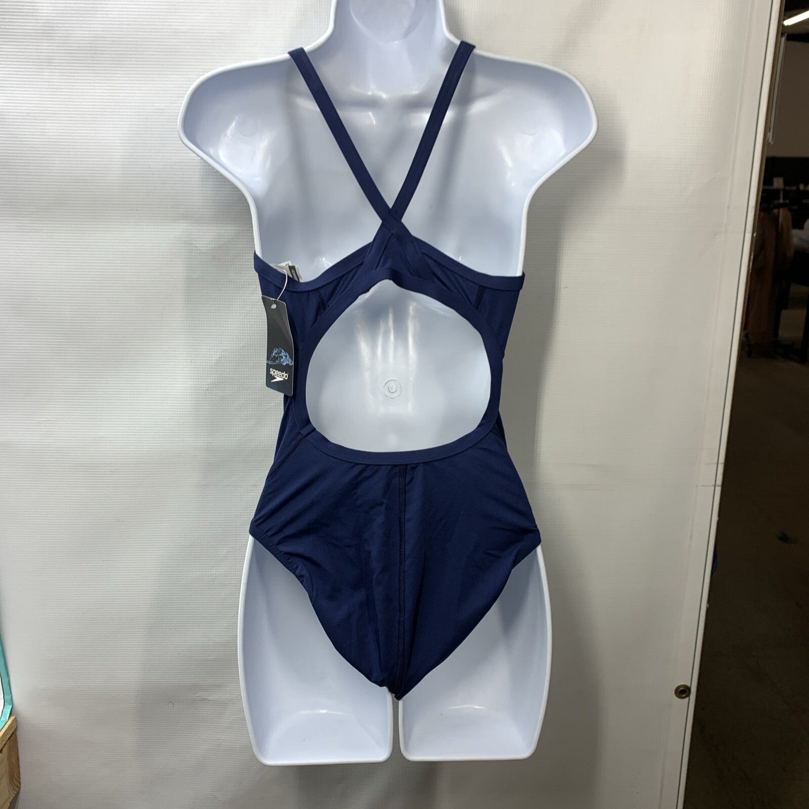 Speedo Women Swimsuit One Piece Endurance+ Flyback Solid Adult Navy Blue 8/34