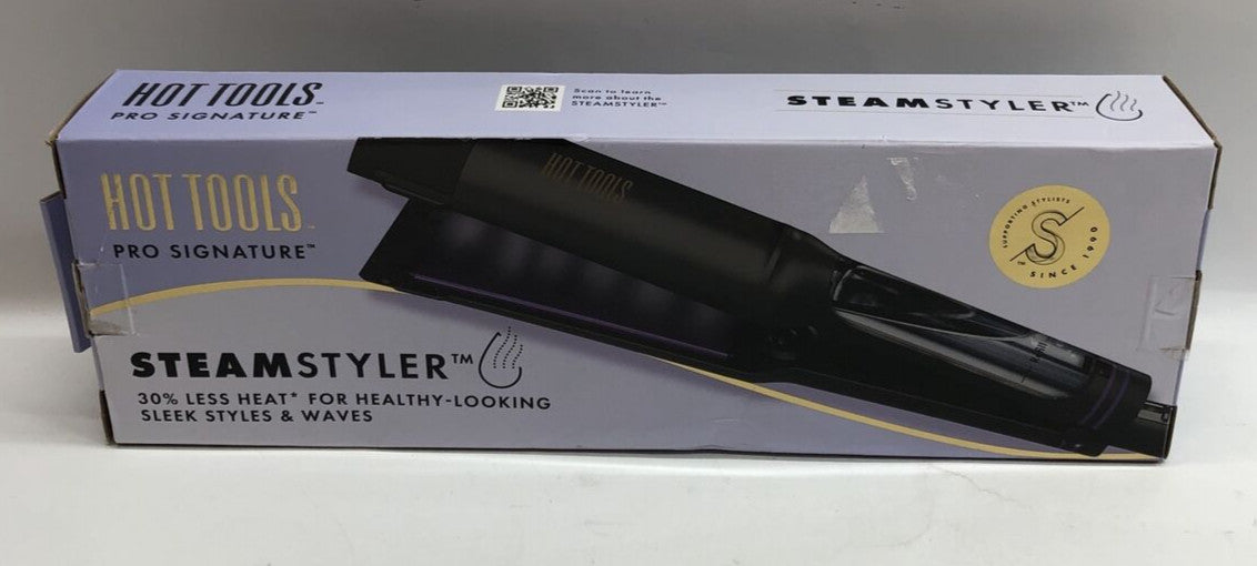 Hot Tools Pro HTST2594 Steam Styler Less Heat Silk Waves Hair Styles Flat Iron