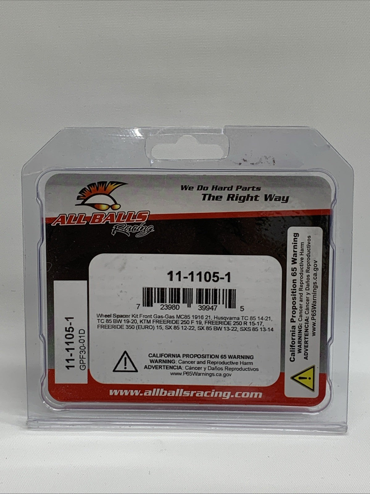 All Balls Racing Fits 11-1105-1 Wheel Spacer Kit For Gas-Gas MC85 22-23 - 2 Pcs