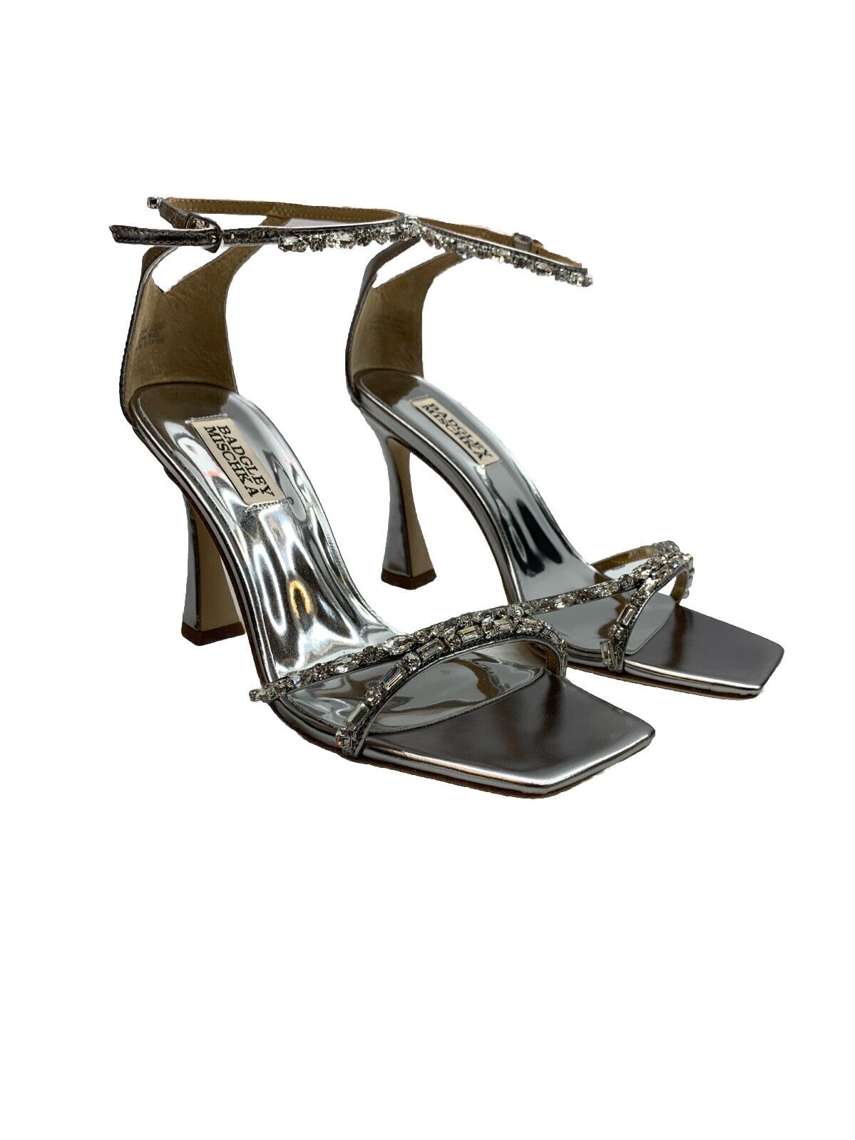 Badgley Mischka Women's Ziana Sillea Heel Sliver 6.5 Breathable Leather Lining
