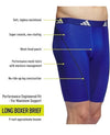 Men's Adidas 3-Pk Sport Performance Mesh Long-Leg Boxer Briefs M Blue/Gray/Black