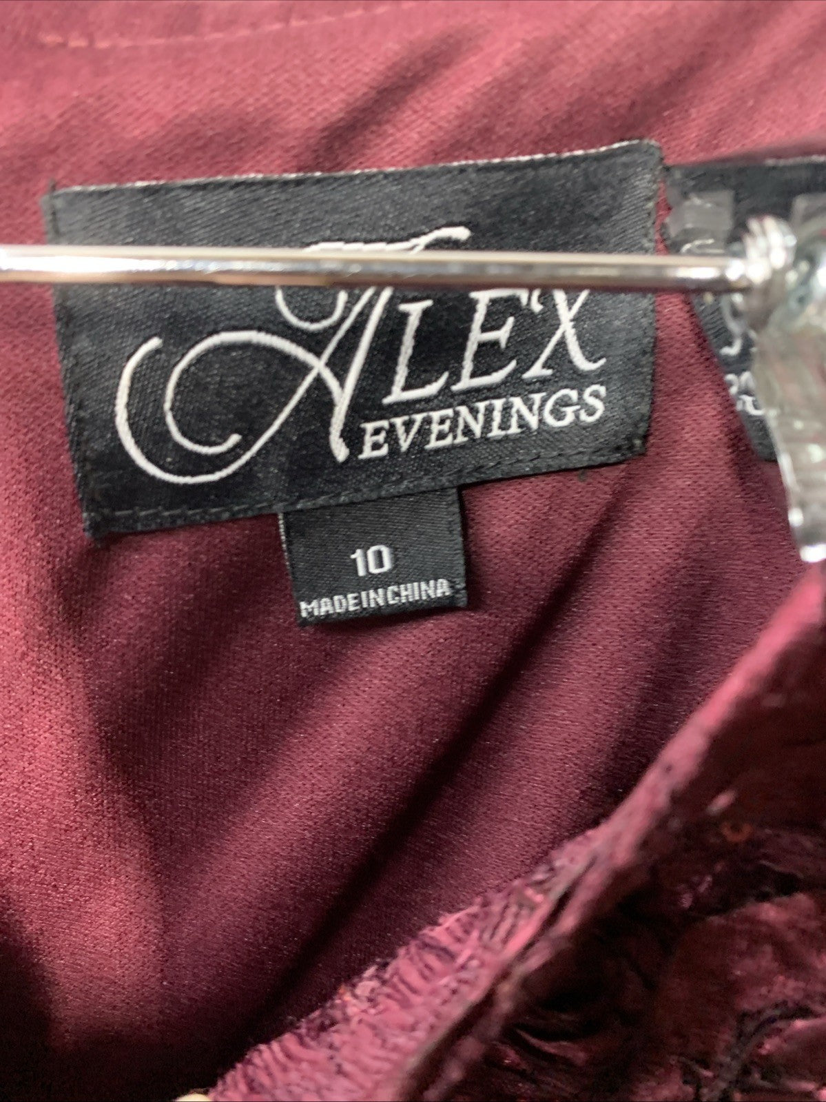 Alex Evenings Long Rosette Mother of The Bride Dress 112788 Size 10 Short Sleeve