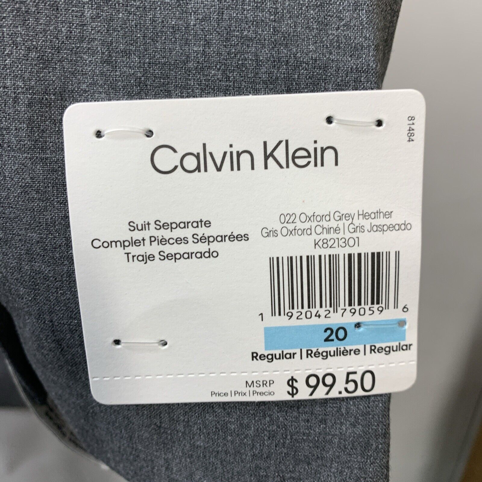 Calvin Klein Boys' Bi-Stretch Blazer Suit Jacket Size 20q Long Sleeve K821301