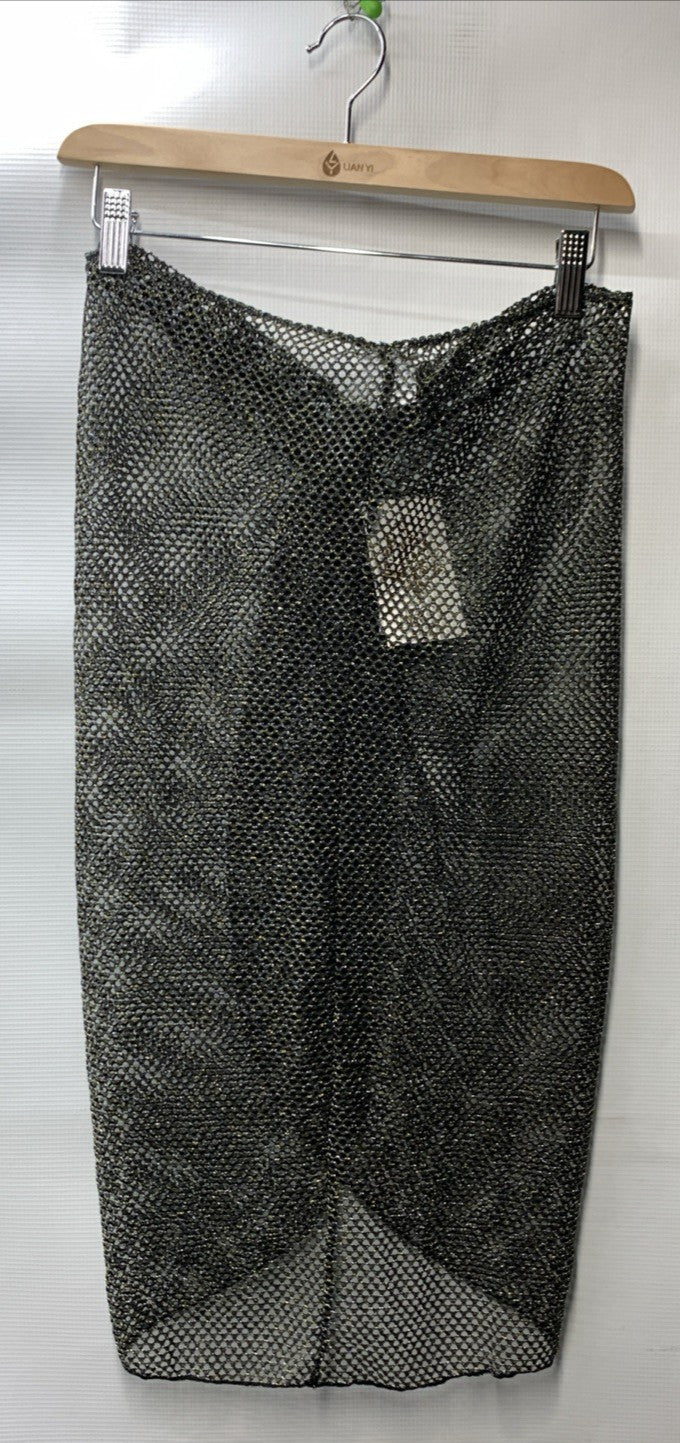 BECCA 7270571 Womens Network Wrap Sarong, Casual, Beach Cover Ups Size M-L Black