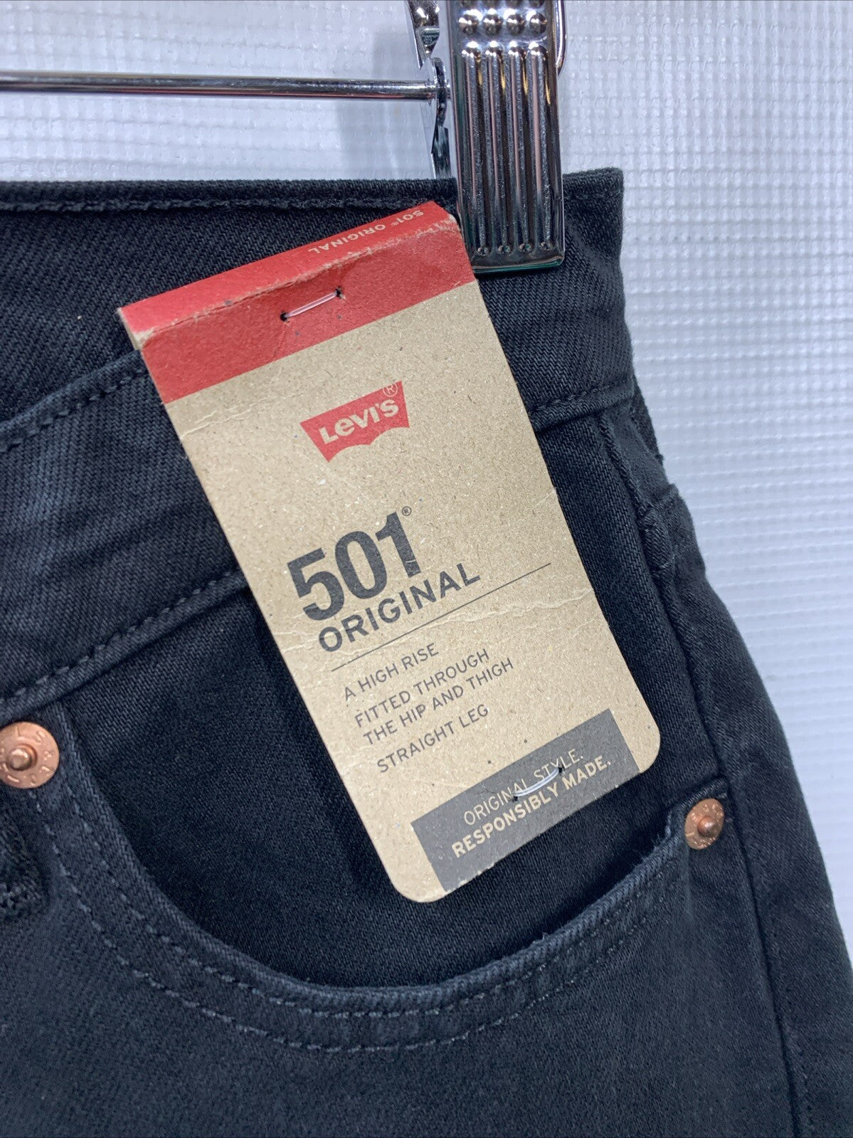 Levi's Women's 501 Original Fit Jeans Long Pants Size 25x30 Black High Rise