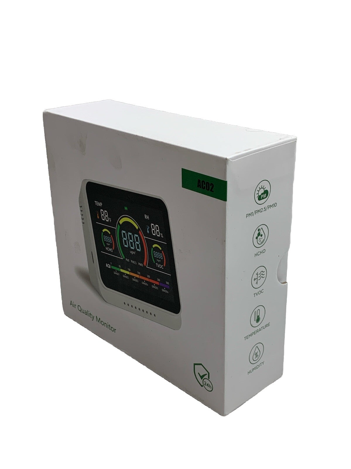 Air Quality Monitor AC02 Type-C Indoor Home 13-in-1 PM1/PM2.5/PM10/TVOC/ Black