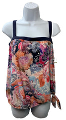 Maxine Of Hollywood Floral Bandeau Tankini Tank SwimTop Size 14 MM4DY66 Lined