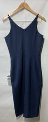 Dress The Population Women's Lyla Plunging Sleeveless Fitted Midi Sheath Dress M