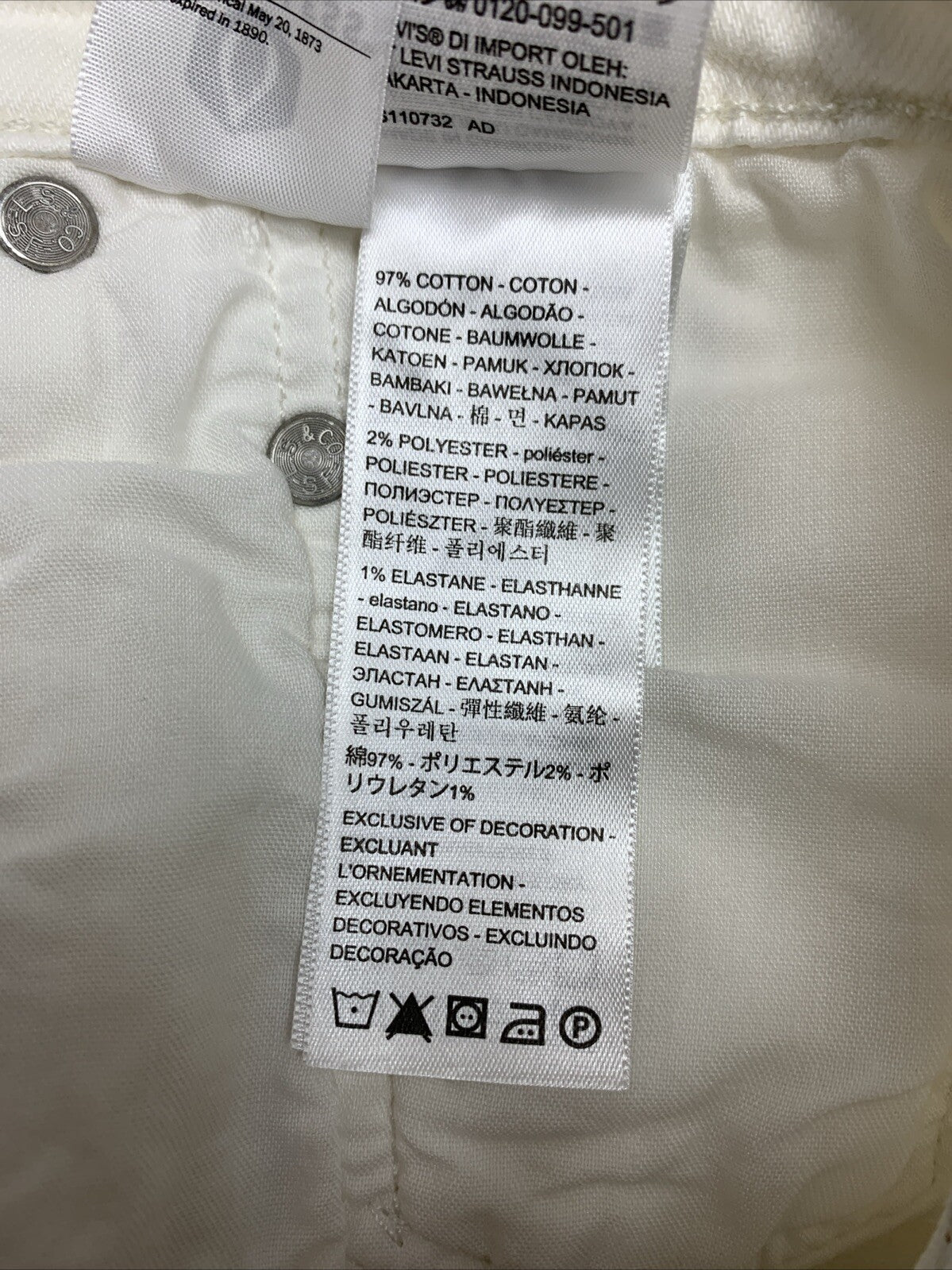 Levi's 501 Women's Off White High Rise Denim Original Shorts Size 28 Non-stretch