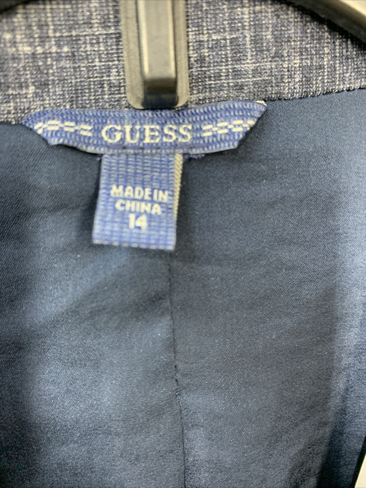 GUESS Boys' Knit Single Breasted Blazer Heather Blue 14 Long Sleeve L4RN04KC3H0