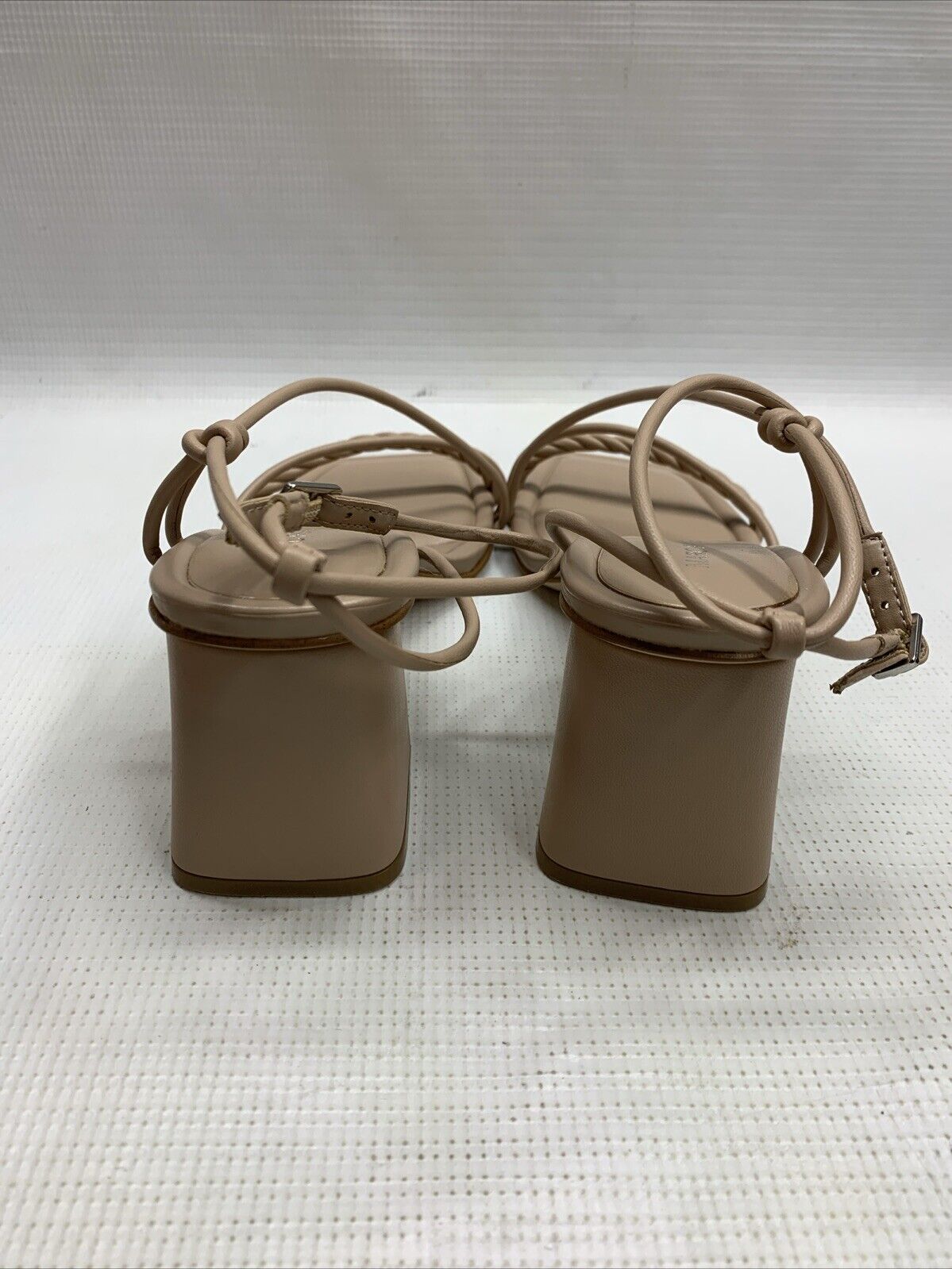 Marc Fisher Women's Meggiane Heeled Sandal Size 8M Lite Latte 110 Buckle Closure