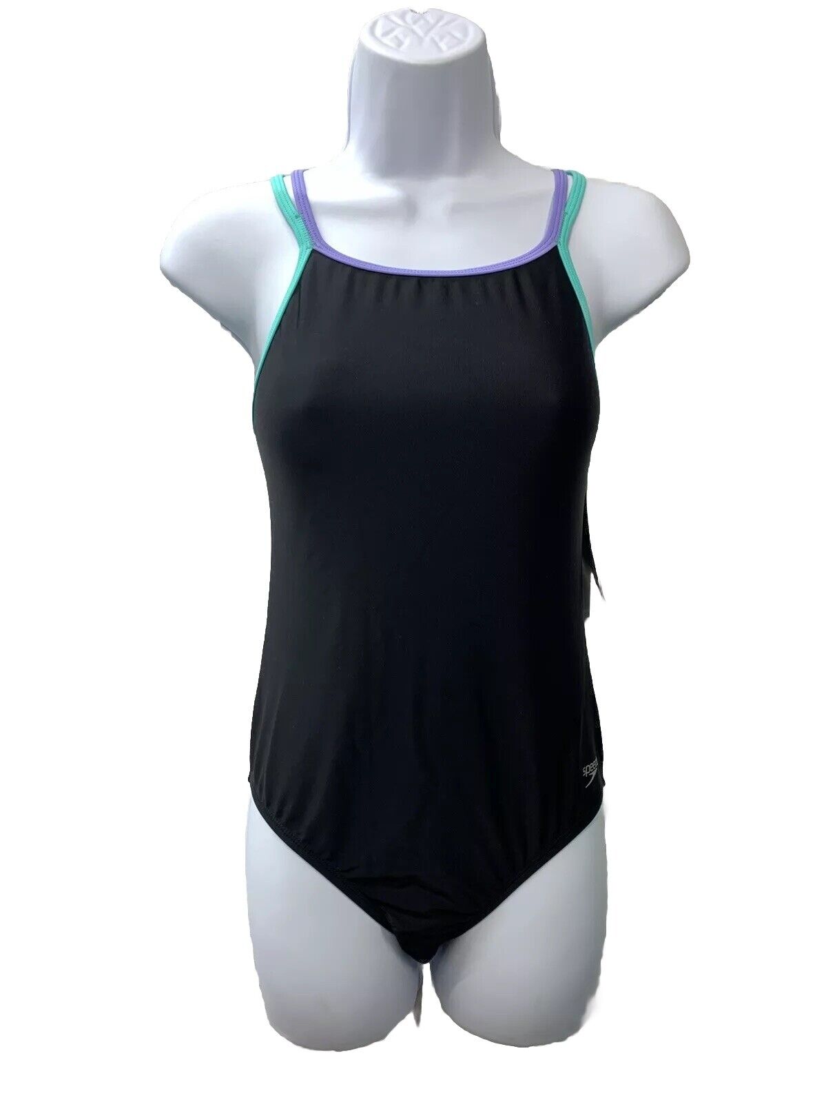 Speedo Girls' Swimsuit One Piece Solid Cross Back Multi Straps Multi Size 16