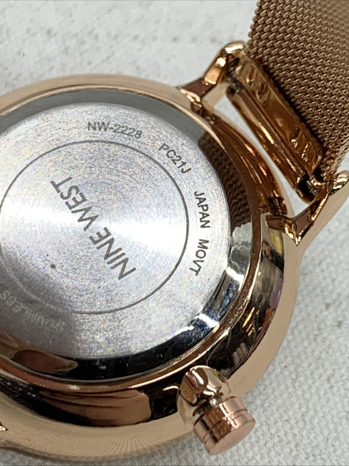 Nine West Rose Gold Wrist Watch Women's Stainless Steel Back Analog - 2228SVRG