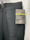Dickies women's flat front stretch twill long pants in desert black, size 24, regular fit, casual women's clothing