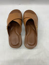 Aerosols Leather Charlie Slide Sandal 8M Tan Leather Slip On Block Heel Brown