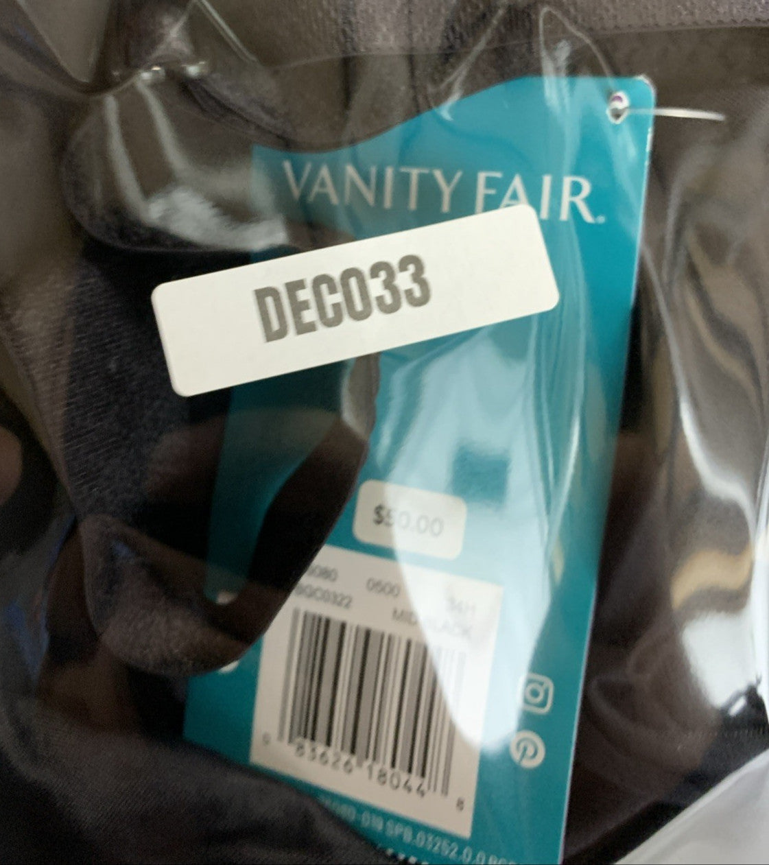 Vanity Fair 76080 Beauty Back Smoothing Full Figure Minimizer Bra Black Size 34H