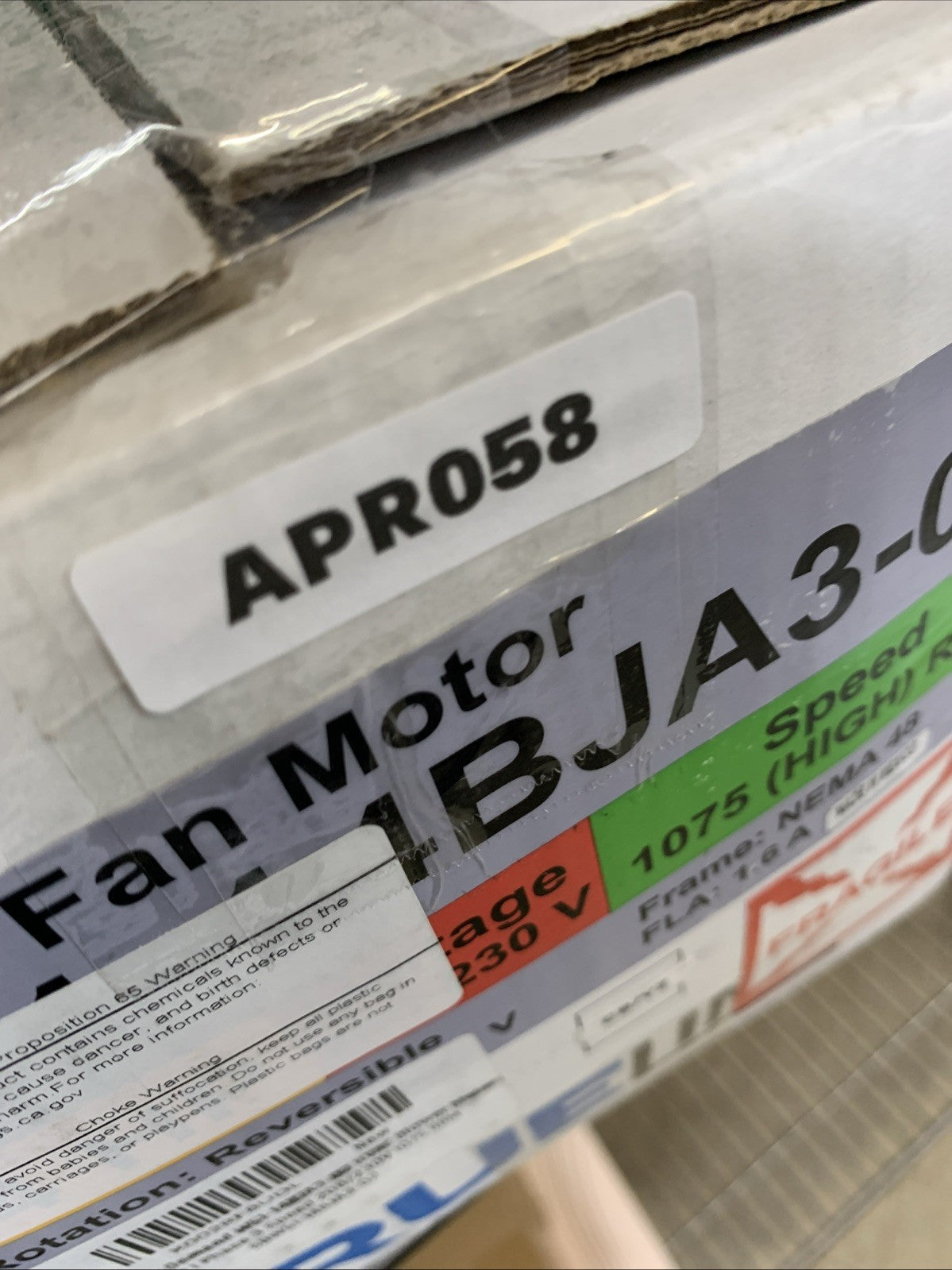 W51-14BJA3-02 HVAC Blower Fan Motor 1/4 HP 1 Phase 3 Speed 208/230V 1075 RPM