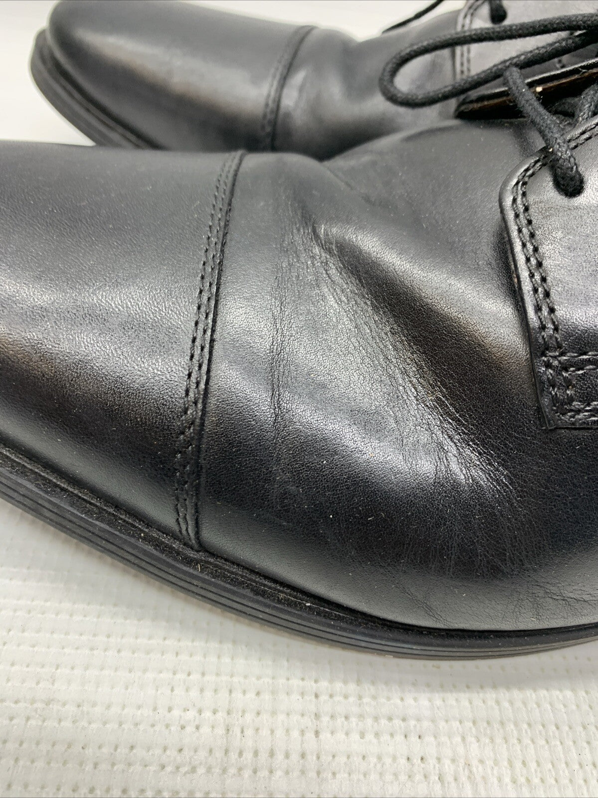 Clarks 15770 Black Leather Tilden Walk Lace Up Oxford Dress Shoes Men’s Size 13