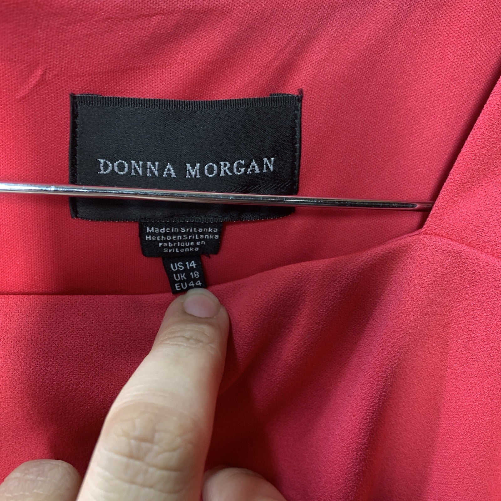 DONNA MORGAN Women's Stretch Formal Evening Casual Dress 3/4 Sleeve Size 14