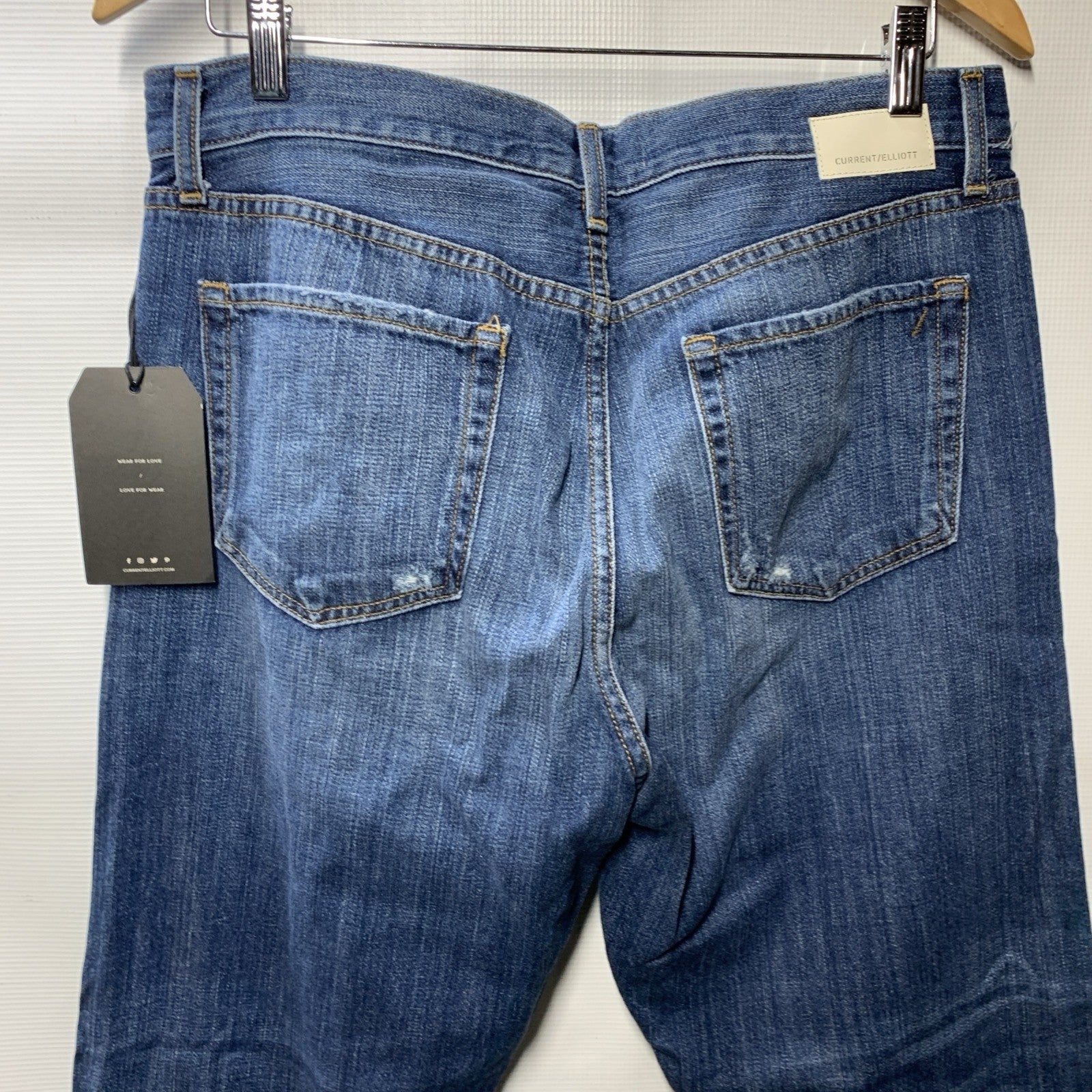 Current/Elliott Womens The Boyfriend Jeans Classic Fit Pants with Pocket Size 30