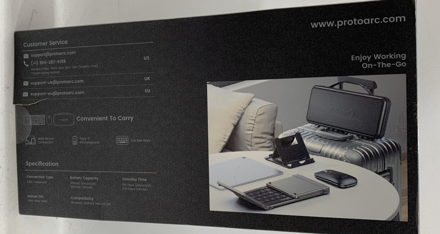 ProtoArc XKM01 Foldable Full-size Keyboard and Mouse Combo for Business Travel