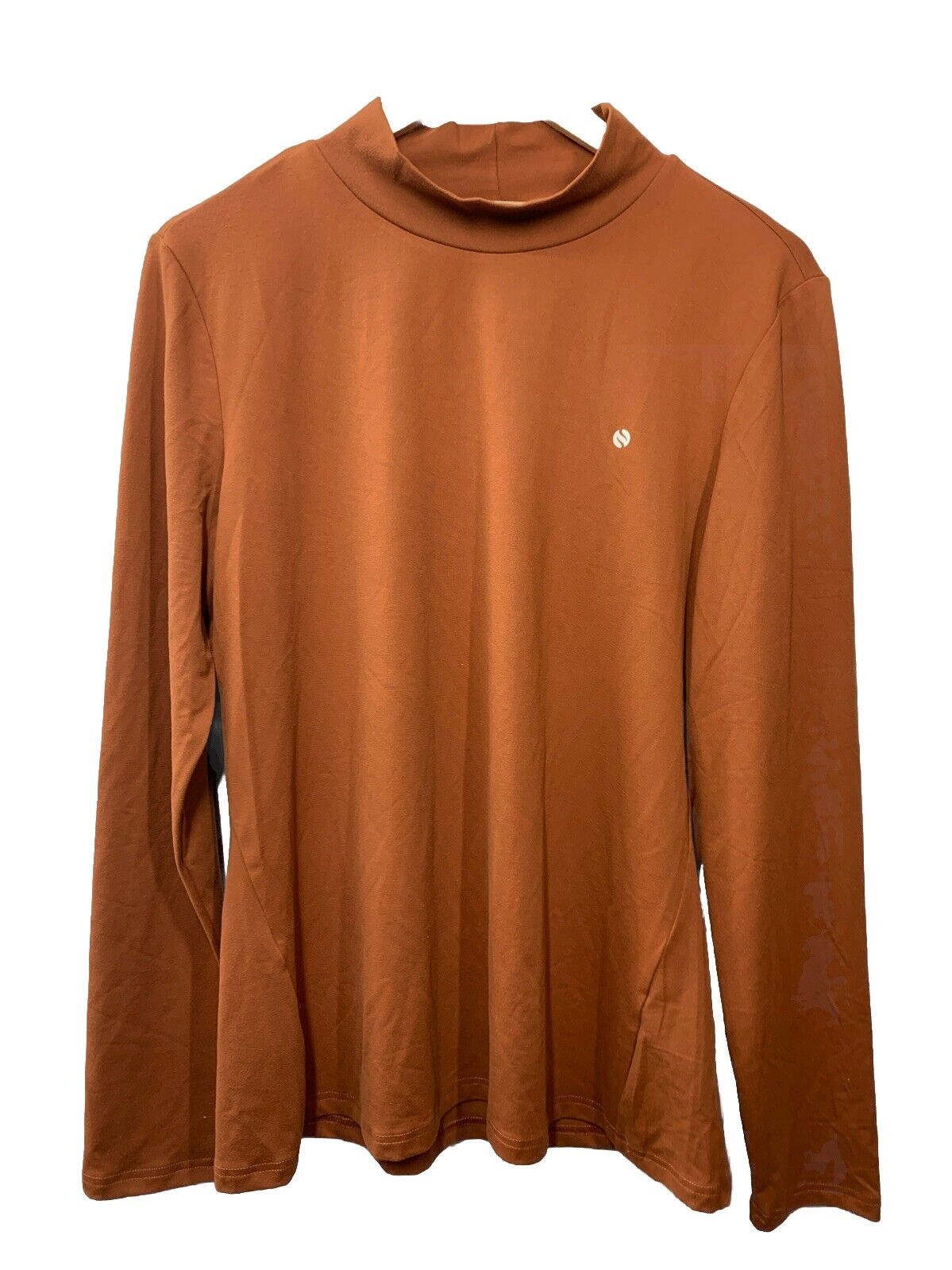 SSLR Turtleneck Men Thermal Shirt Turtleneck Long Sleeve T-Shirts Size XL Brown