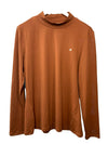 SSLR Turtleneck Men Thermal Shirt Turtleneck Long Sleeve T-Shirts Size XL Brown