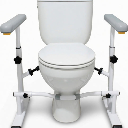 KMINA Toilet Safety Rails for Seniors, Heavy Duty Frame with Handles, Adjustable
