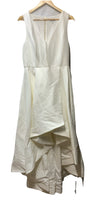 Calvin Klein Women's Sleeveless V-neck High Low Dress White CD7B144P Size 10