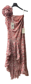 Grace Karin Dress One Shoulder Asymetrical Hem Wedding Guest Size 6 Floral Pink