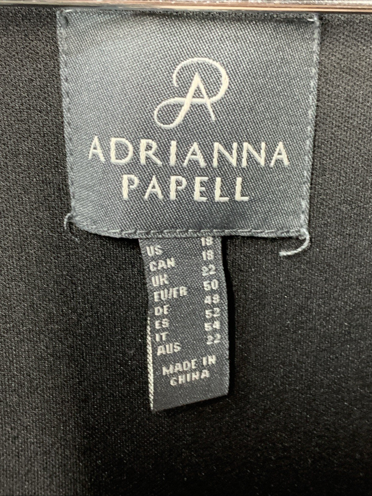 Adrianna Papell Tuxedo V-Neck Stretch Tuxedo Long Sleeve Maxi Dress Black Sz 18