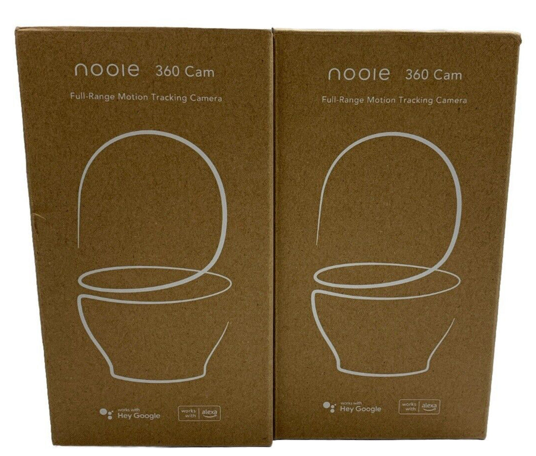 Nooie 360 Cam Full-Range Motion Tracking Camera WiFi Baby Monitor White - 2 Pack