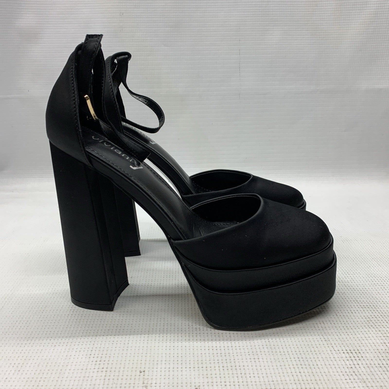 Vivianly Womens Platform Ankle Strap Sandals Chunky Block High Heels Black Sz 8