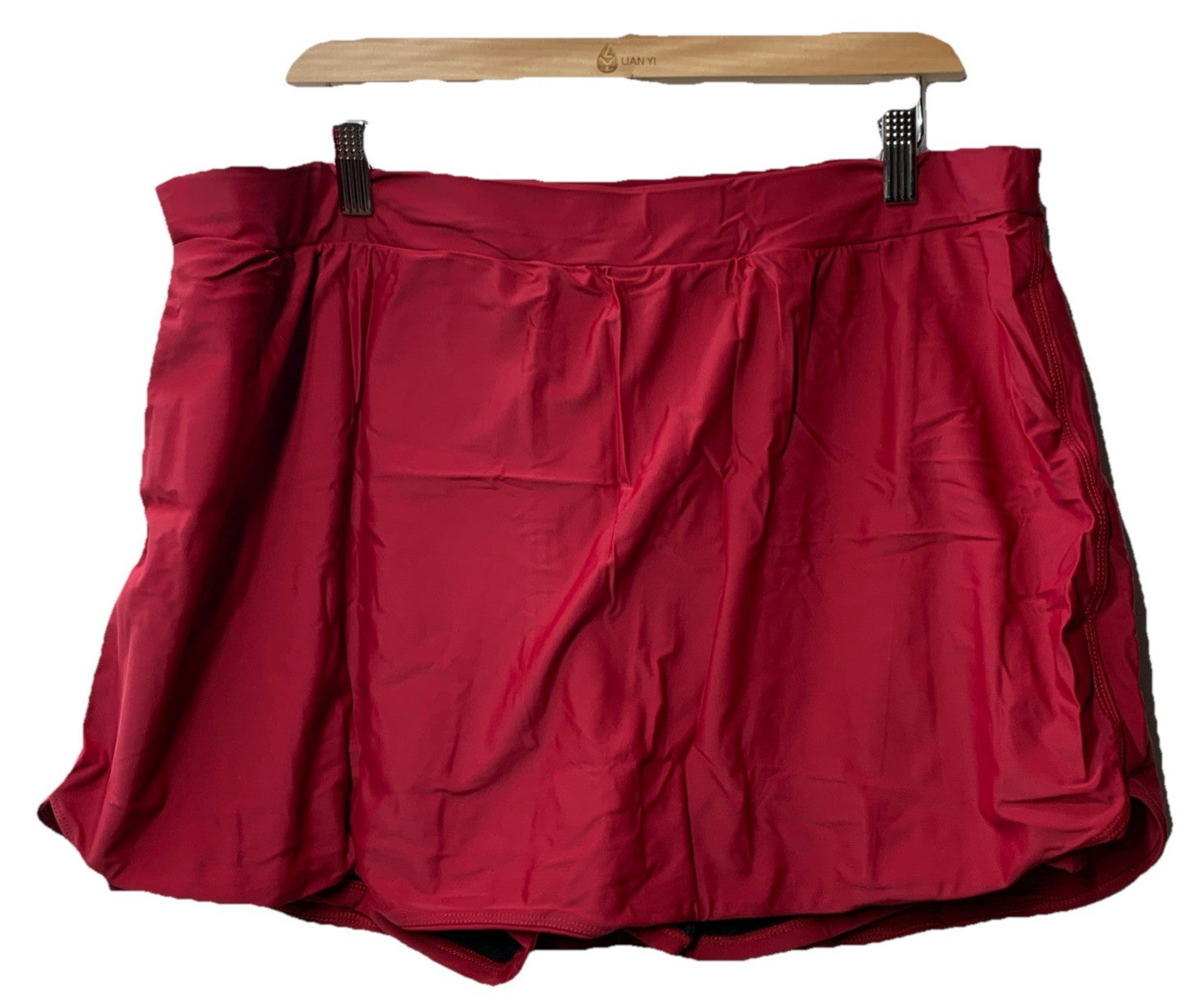 Hanna Nikole Womens Plus Size High Waisted Bathing Swim Suit Skirt Size 22W Red