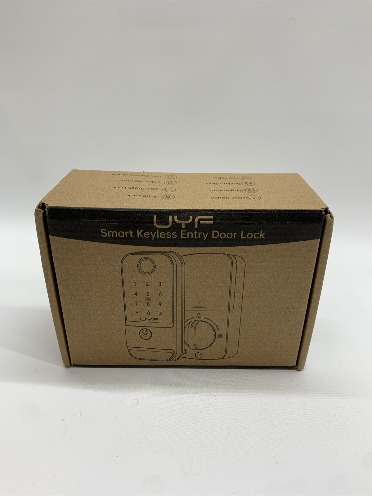 Smart Lock UYF Keyless Entry Door Lock Deadbolt With Fingerprint Keypad Black