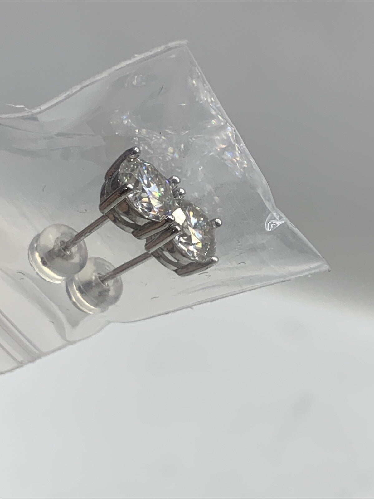 Real Moissanite Stud Earrings 6.5mm 4ct 925 Silver Jewelry Gifts for Women Men