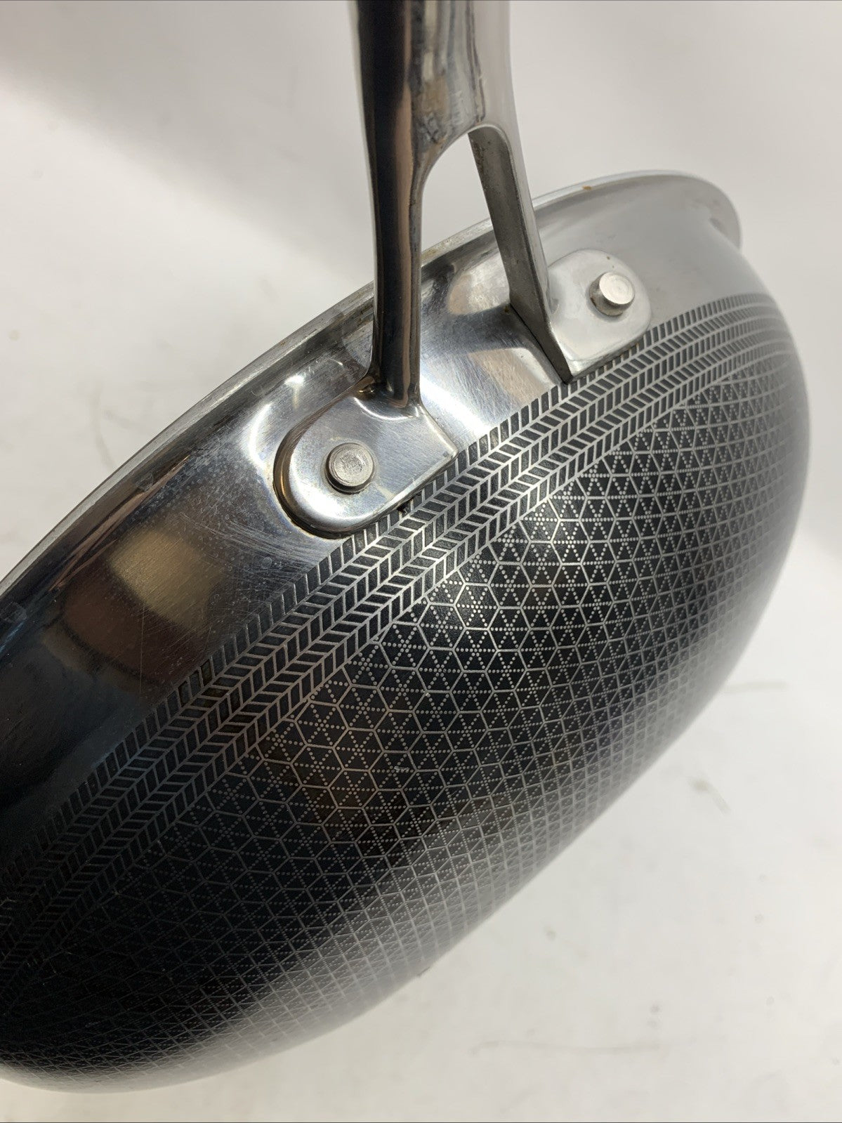 HexClad Hybrid Nonstick 12-Inch 2-Piece Cooking Wok Cookware w/Cover Lid - USED