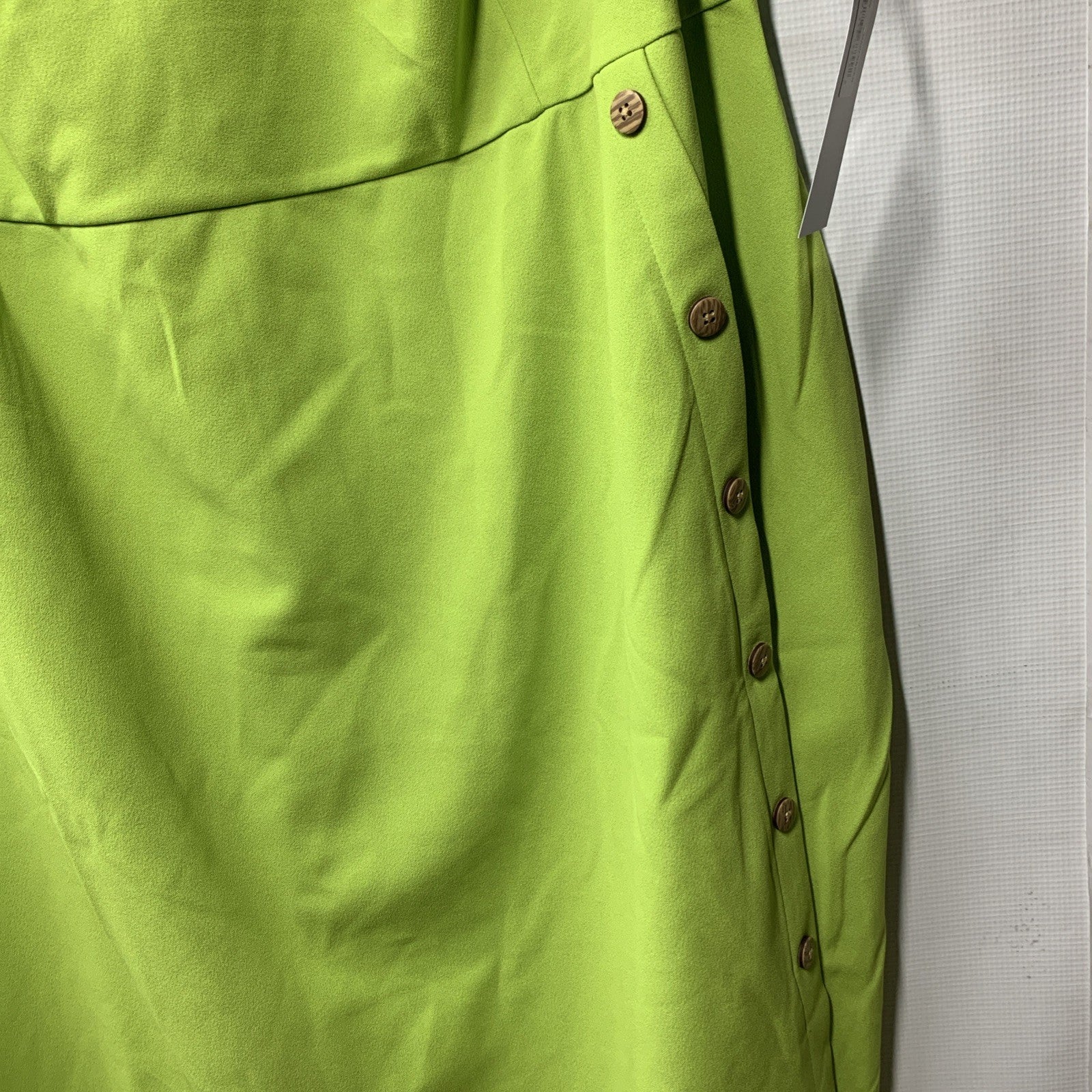 London Times Women's Short Sleeve Knee Length Crew Neck Side Button Green 18W