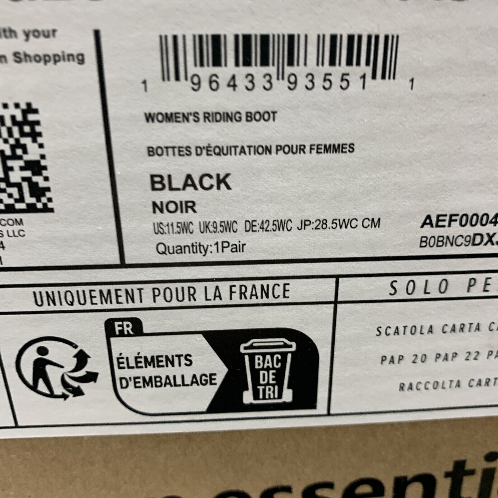 Amazon Essentials Women’s Tall Riding Boots Size 11.5WC Chunky Knee High Black