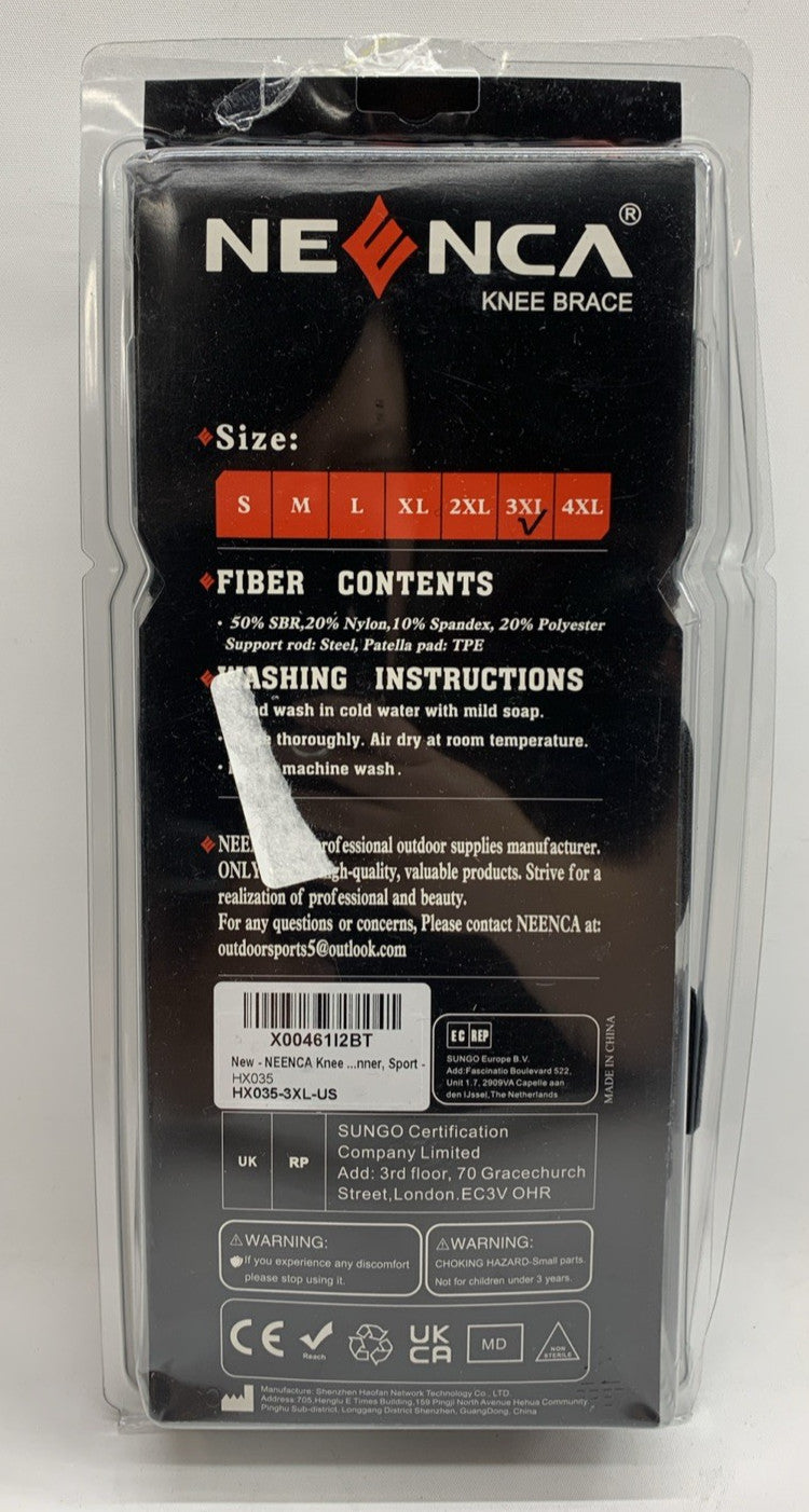 NEENCA Professional Knee Brace Relief Pain Hinged Knee Support XXX-Large Black