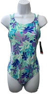 Speedo Girls' Swimsuit One Piece High Neck Strappy Back Bikini Swimwear Size 16