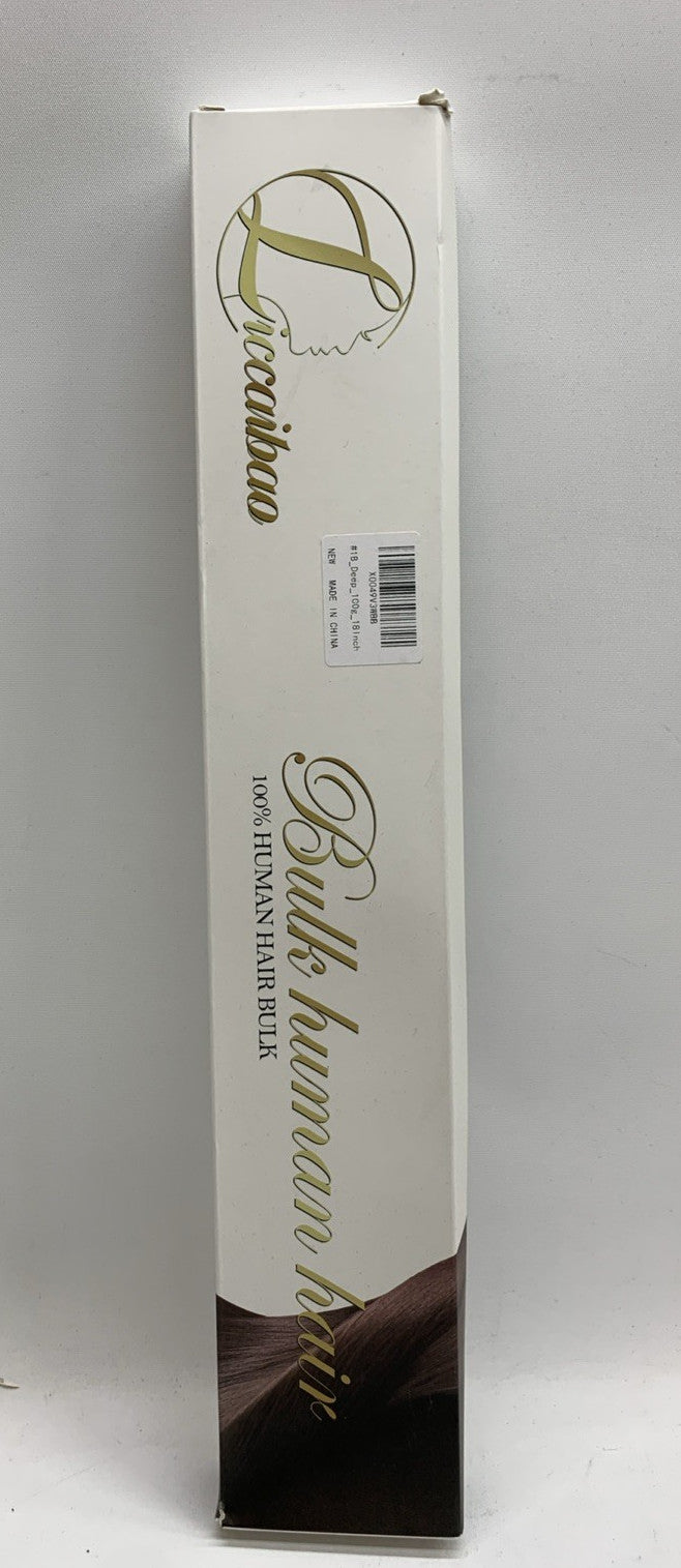 Human Braiding Hair 1B Deep Water Wave Bulk Human Hair 100g 18 Inch Curly Human