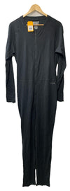 Carhartt Womens Midweight Cotton Blend Waffle Zip Front Union Suit Size XL Black