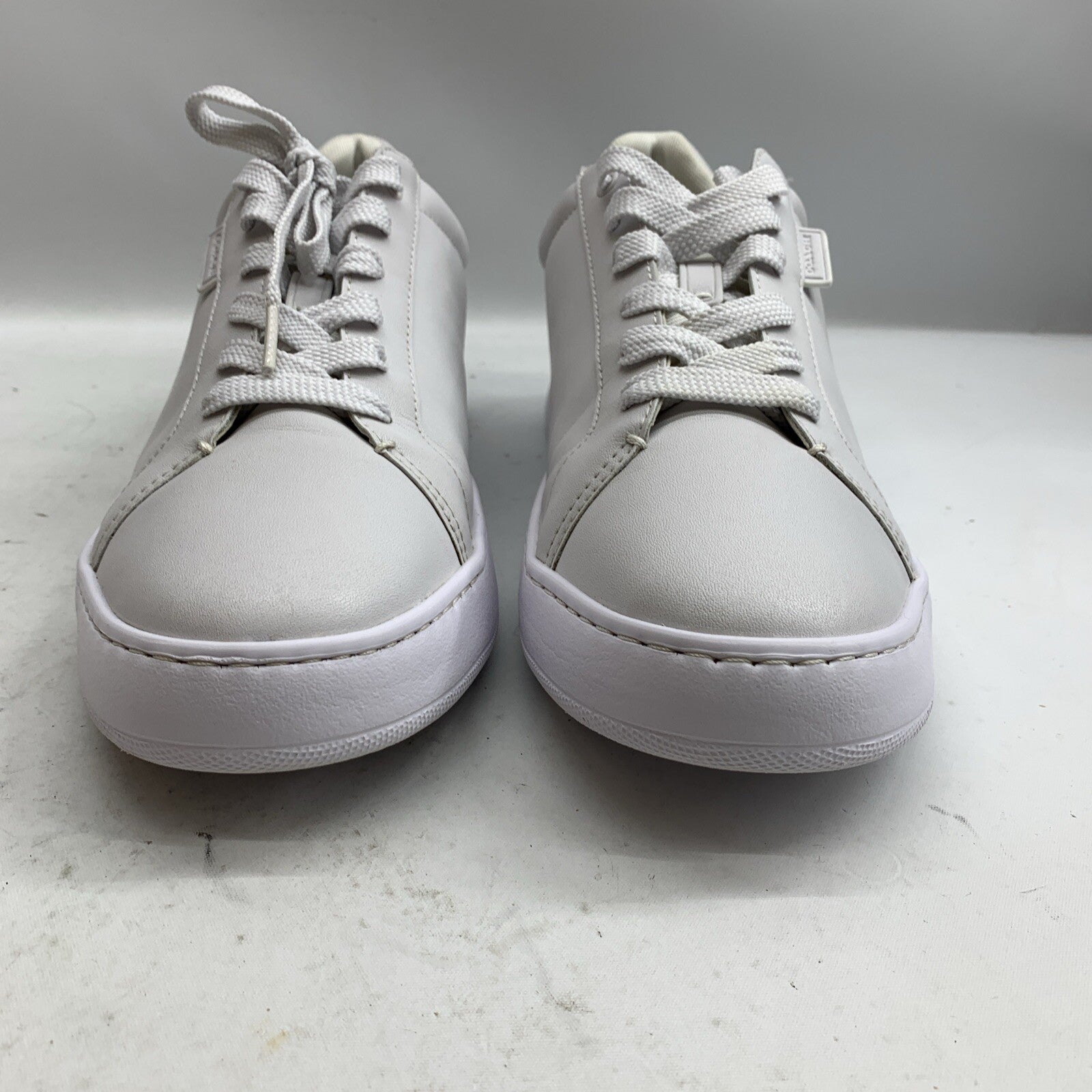 Coach Men'S Lowline Low Top Sneaker White Leather Size 9 Lace-up Shoes Casual