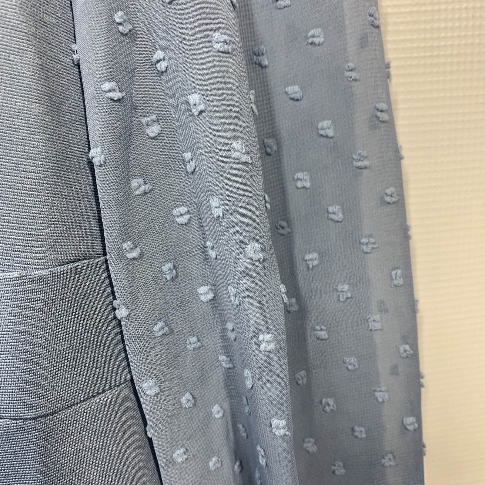 Grace Karin Haze Blue Surplice Clip Dot Long Sleeve Sheath Pencil Dress Size XS