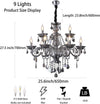Luxury Smoke Gray K9 Crystal Chandelier by The Family Flips, double-layer design, elegant home lighting fixture with crystal accents.