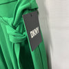 DKNY Womens Navy Flutter Sleeve Keyhole Neck Cropped Jumpsuit Green Size 2P