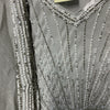 J Kara V-Neck Sleeveless Long Formal Dress With Matching Jacket Silver Size 14W
