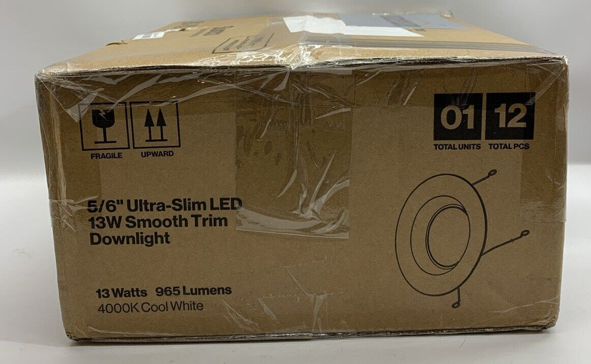 Sunco Lighting 5/6 Inch Ultra-Slim LED Recessed 5000K White 13 Watts - 12 Pack